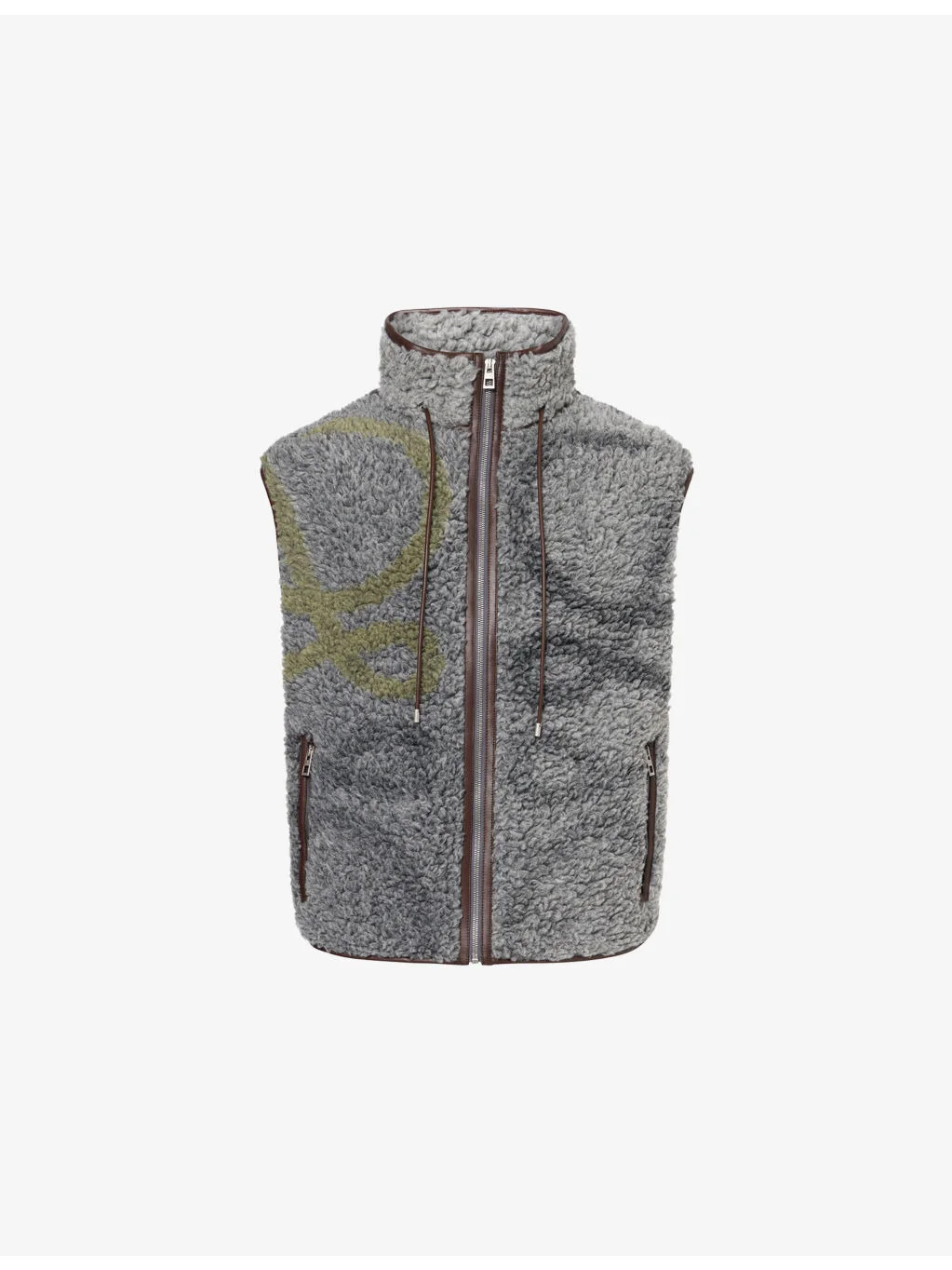 Anagram-Logo Sleeveless Faux-Fur Gilet - 1