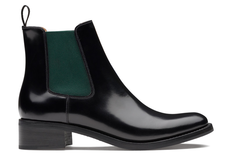 Monmouth 40
Polished Fumè Chelsea Boot Black/military green 1