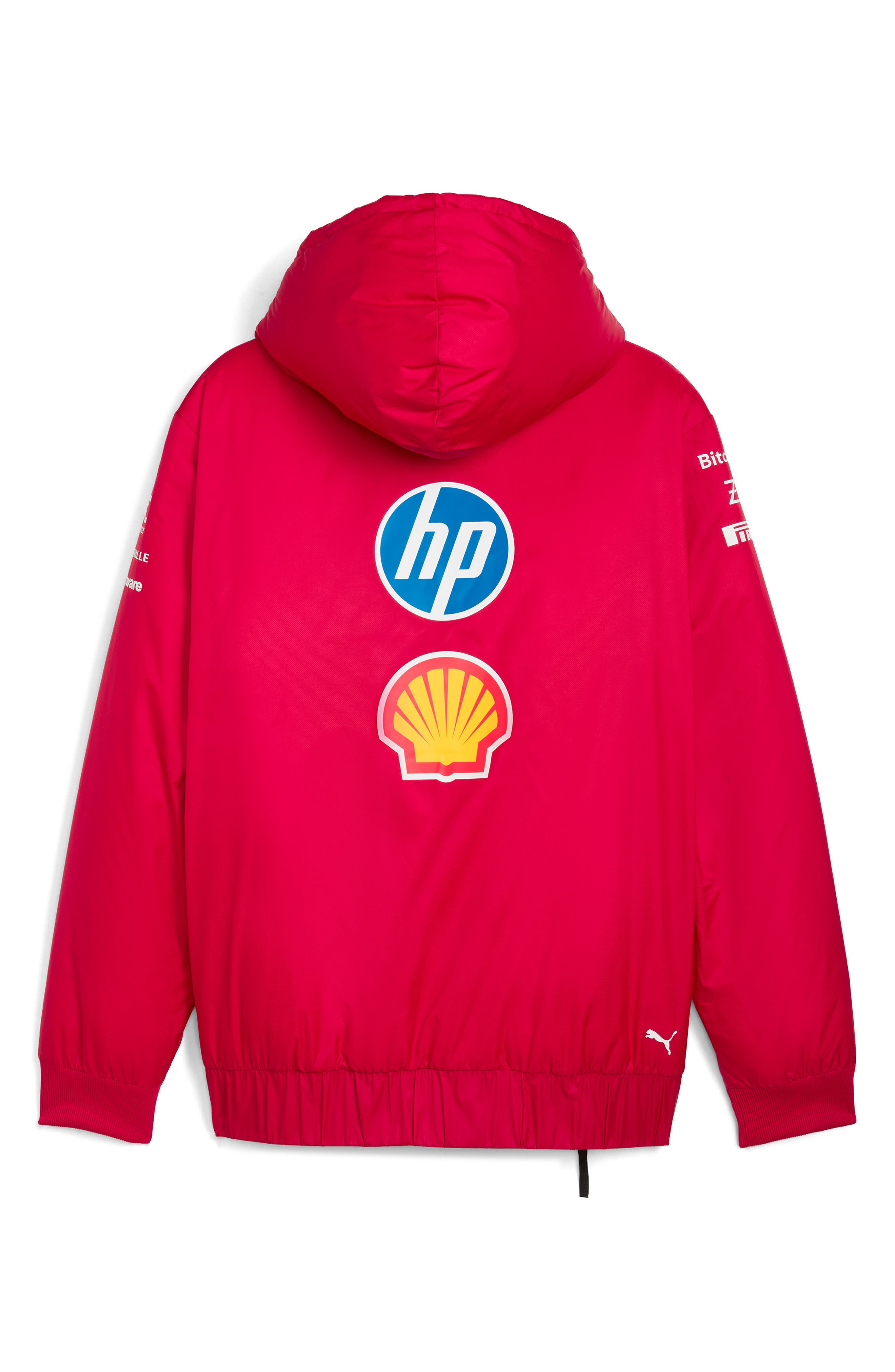 PUMA Scuderia Ferrari Team Motosport Reversible Hooded Popover Jacket in Dark Cherry at Nordstrom - 5