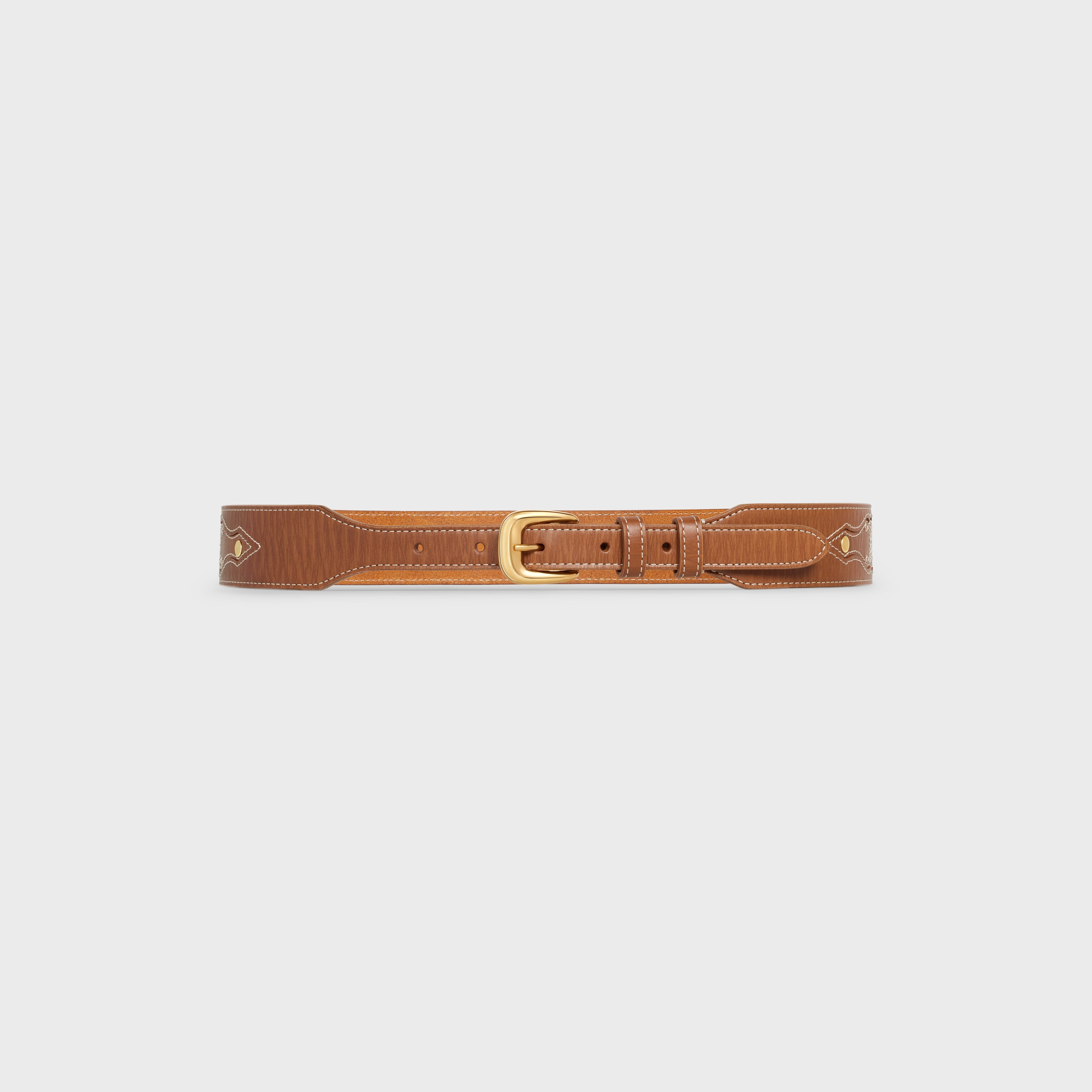 Embroidered Triomphe Western Belt in CALFSKIN - 1