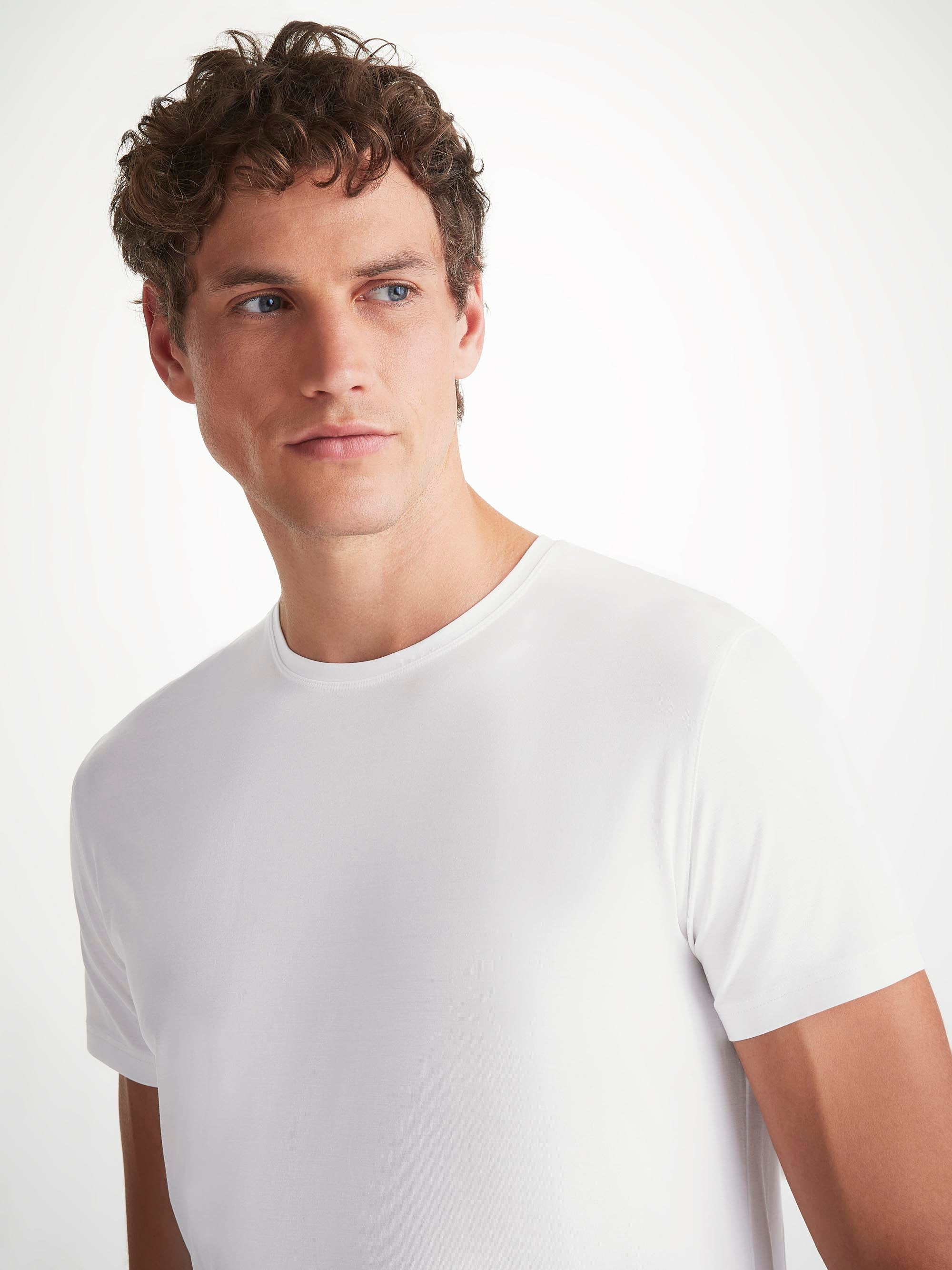 Men's T-Shirt Basel Micro Modal Stretch White - 5