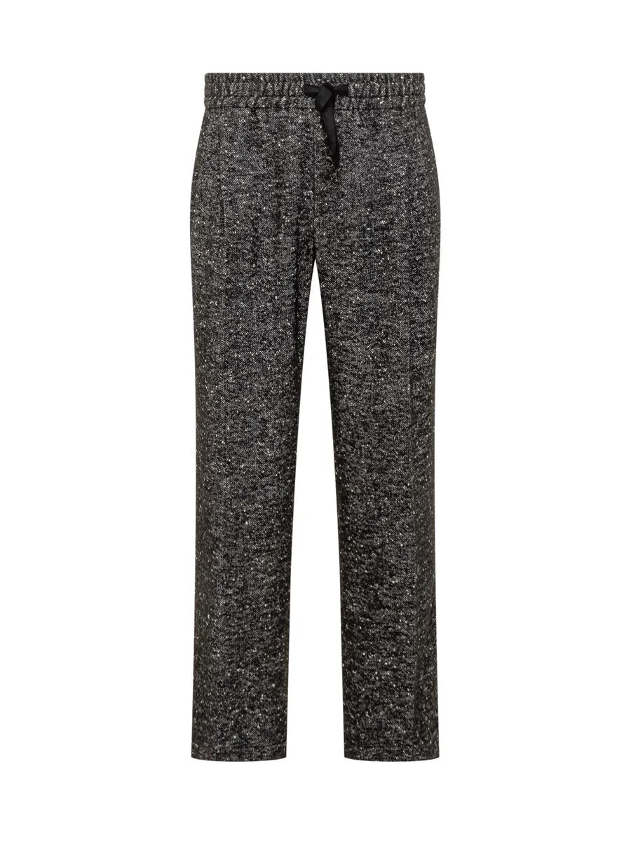 Dolce & Gabbana Dolce & Gabbana Black Wool Tweed Pants - 1