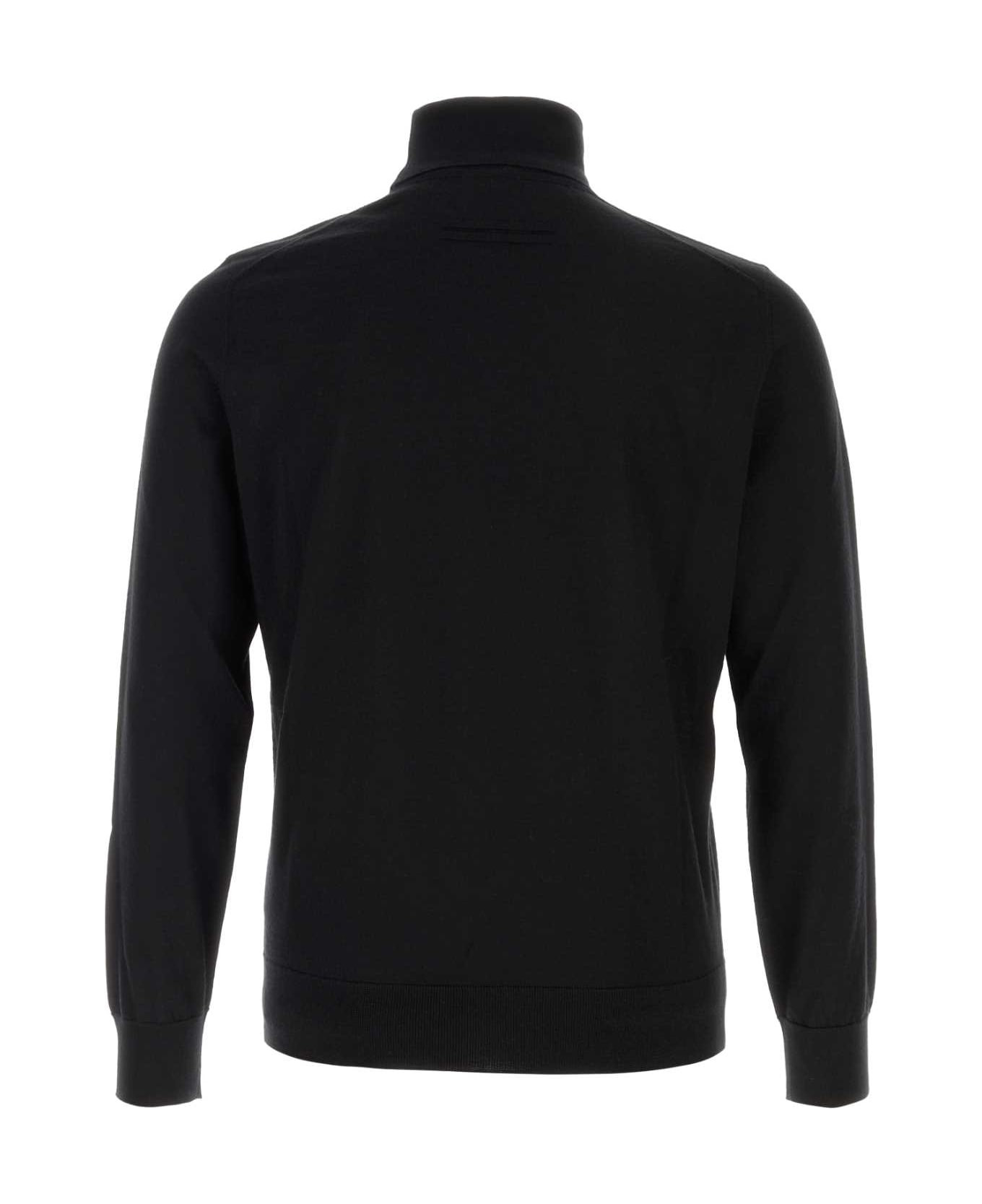 Black Cashmere Blend Sweater - 2