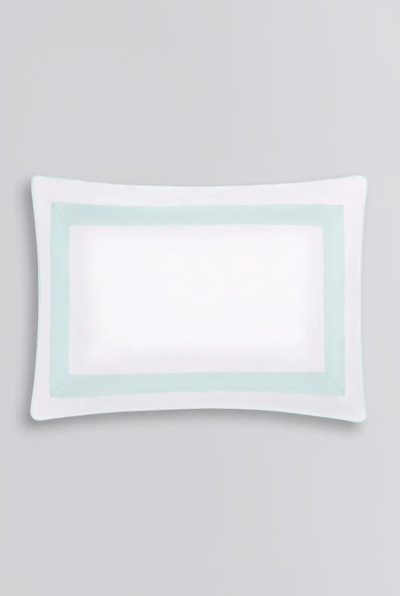 Maria Pillow Slip in White & Mint Cotton 1
