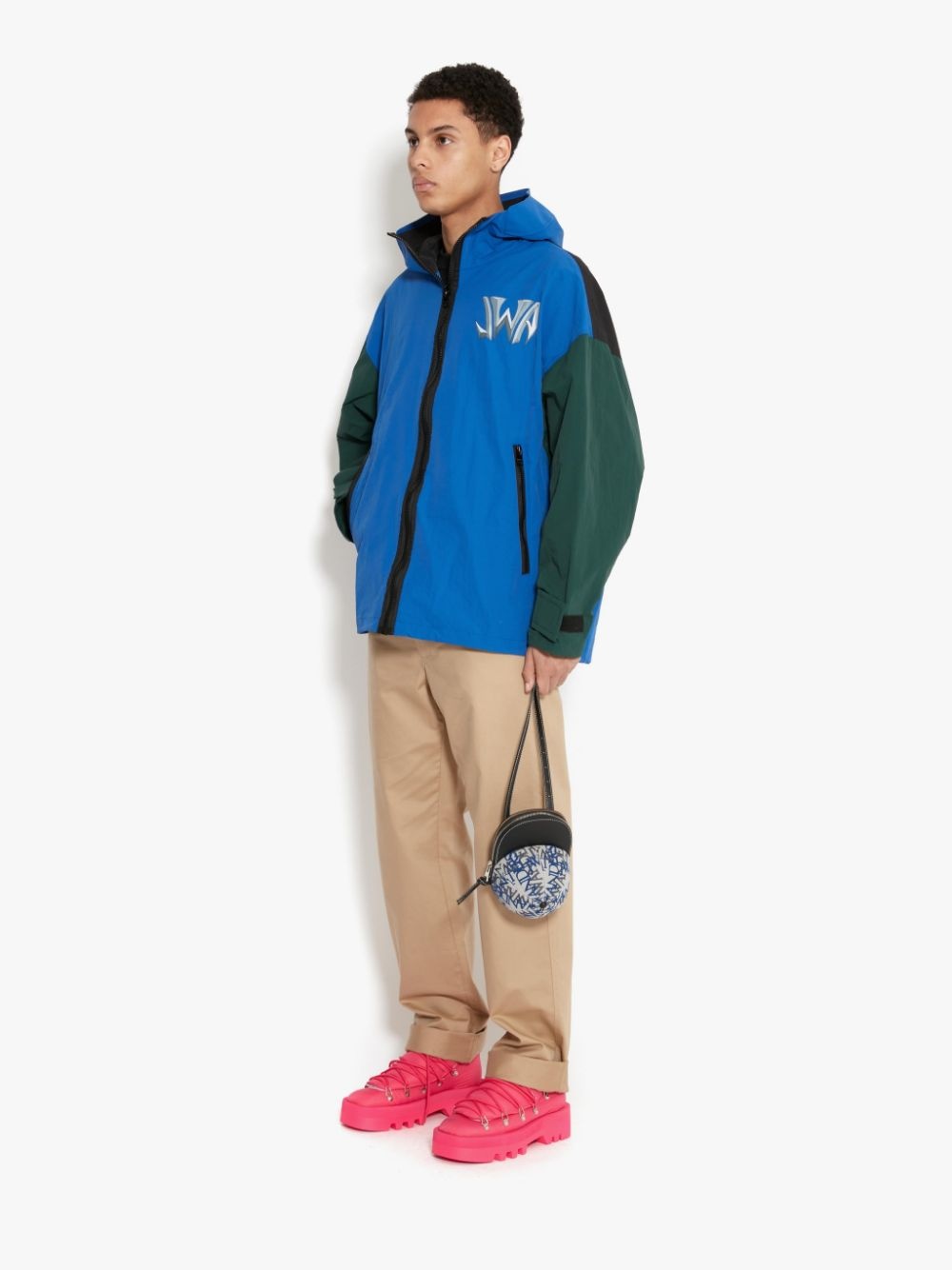 SHORT COLOUR BLOCK JWA PARKA JACKET - 3