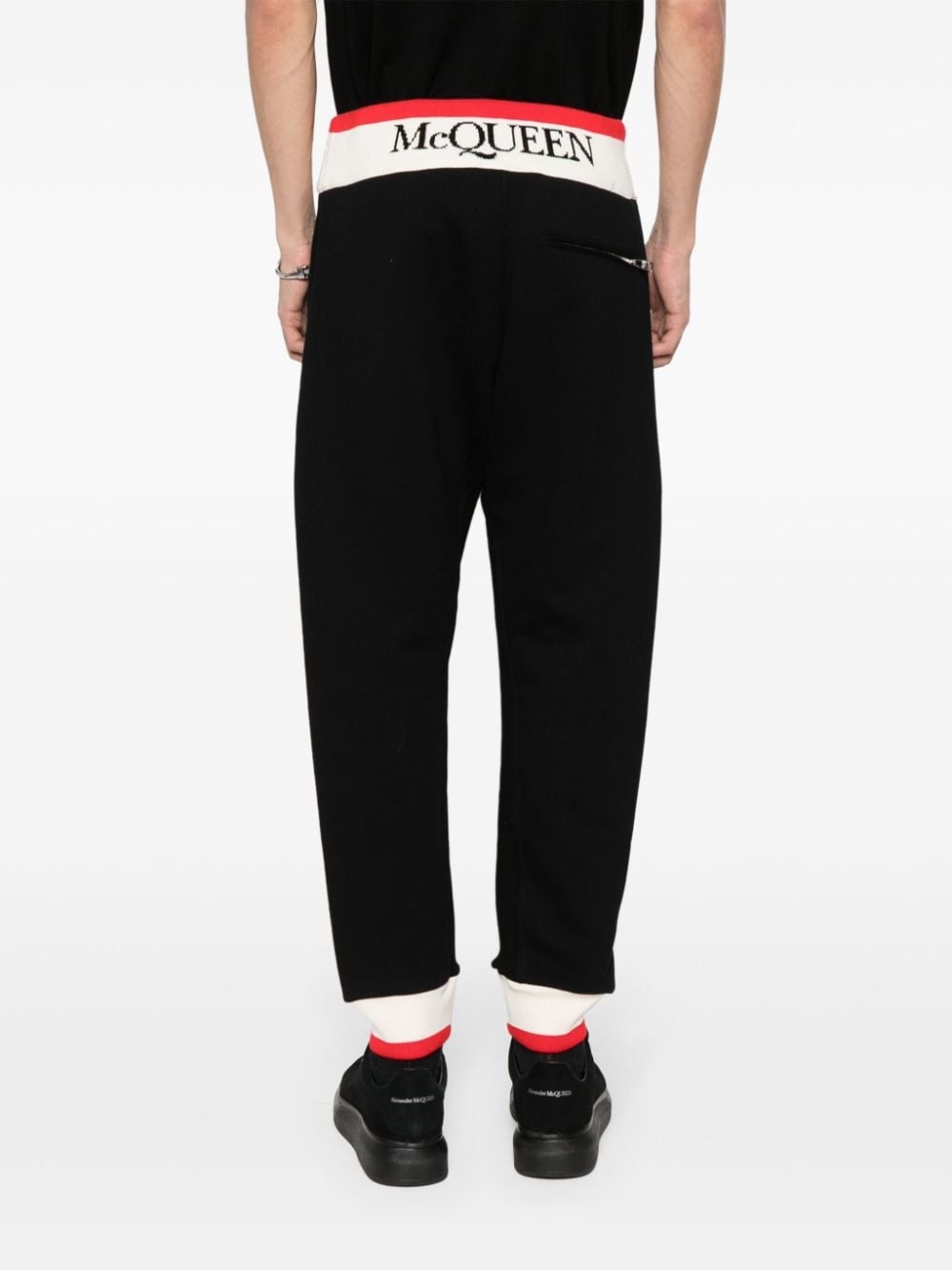 logo-print strap cotton track pants - 4