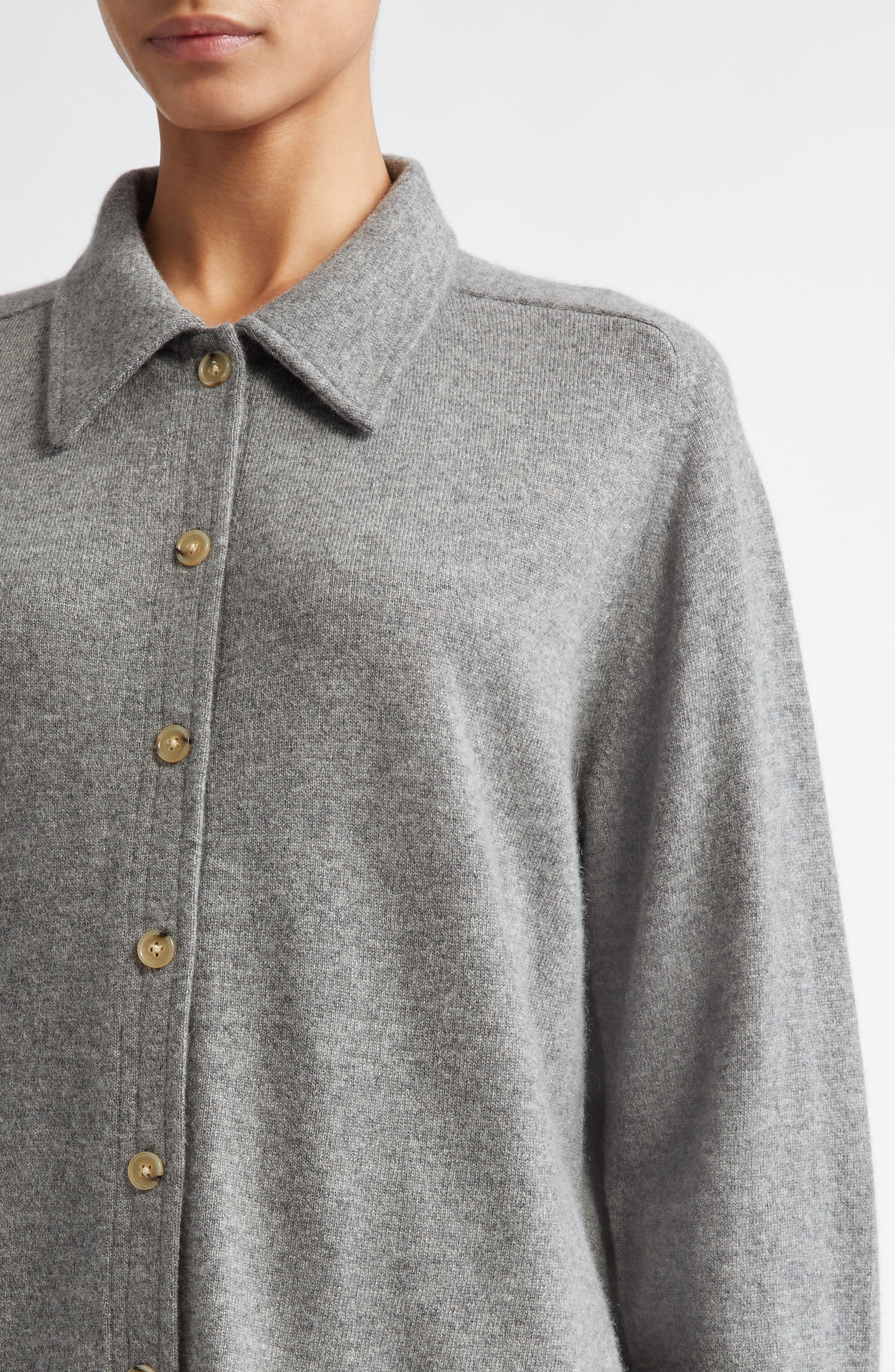 TOTEME Cashmere Cardigan in Grey Melange at Nordstrom - 4