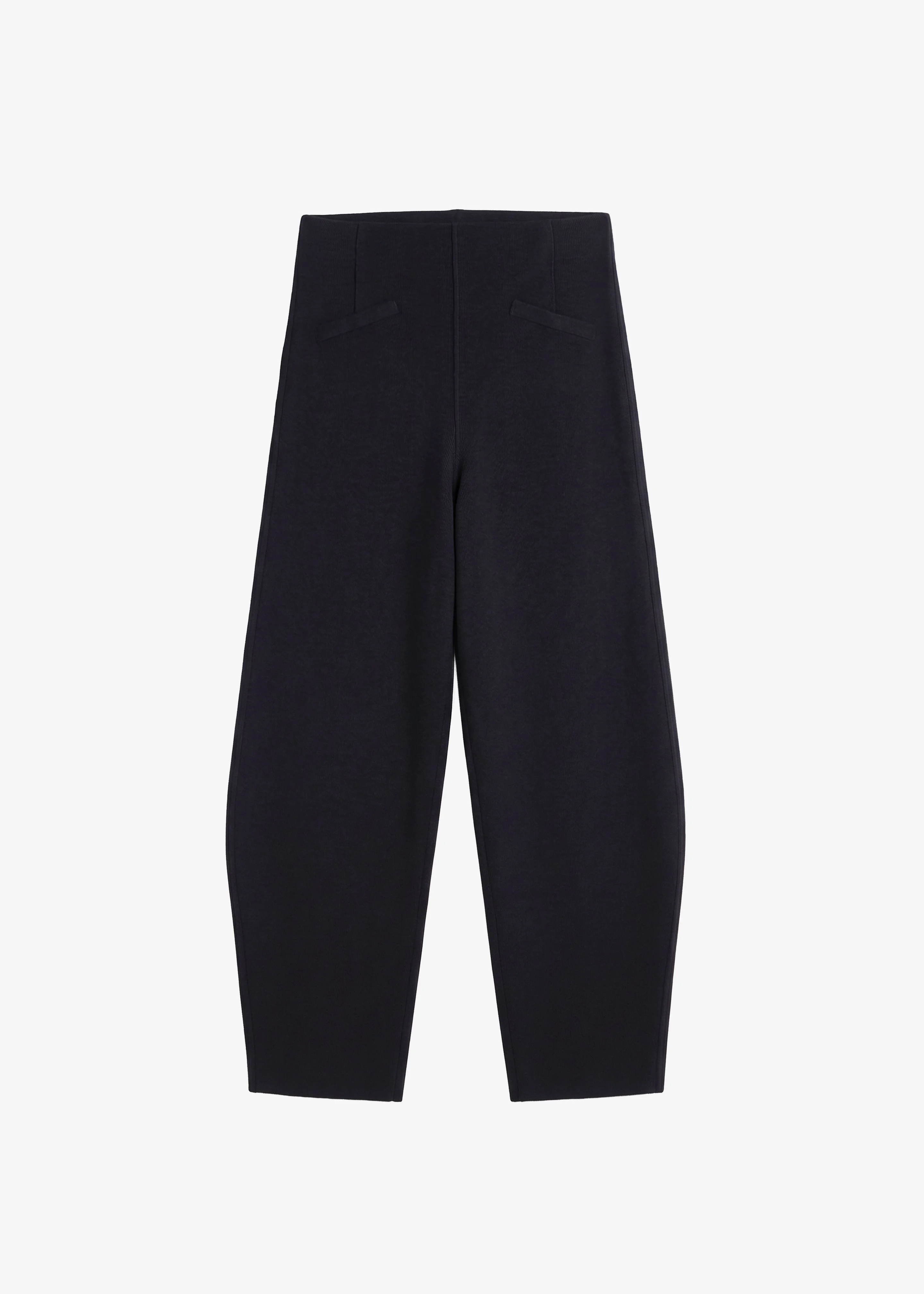 Enya Knit Barrel Leg Pants - Black - 1