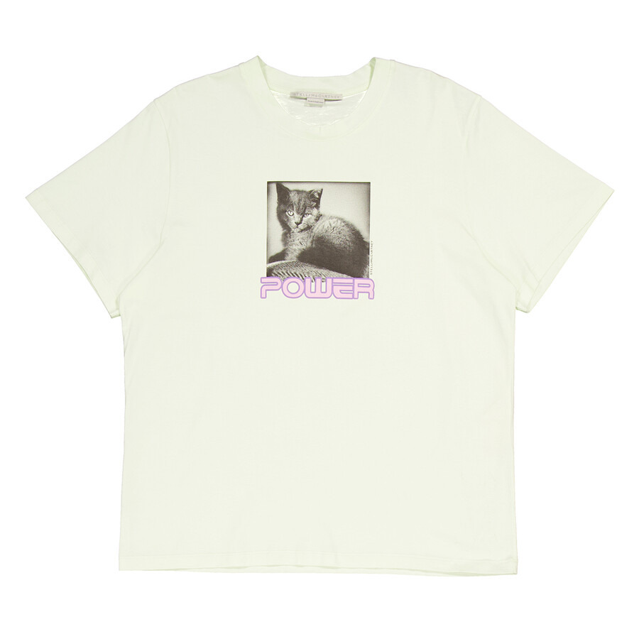 Stella McCartney Ladies White Photograph-Print Cotton T-Shirt - 4