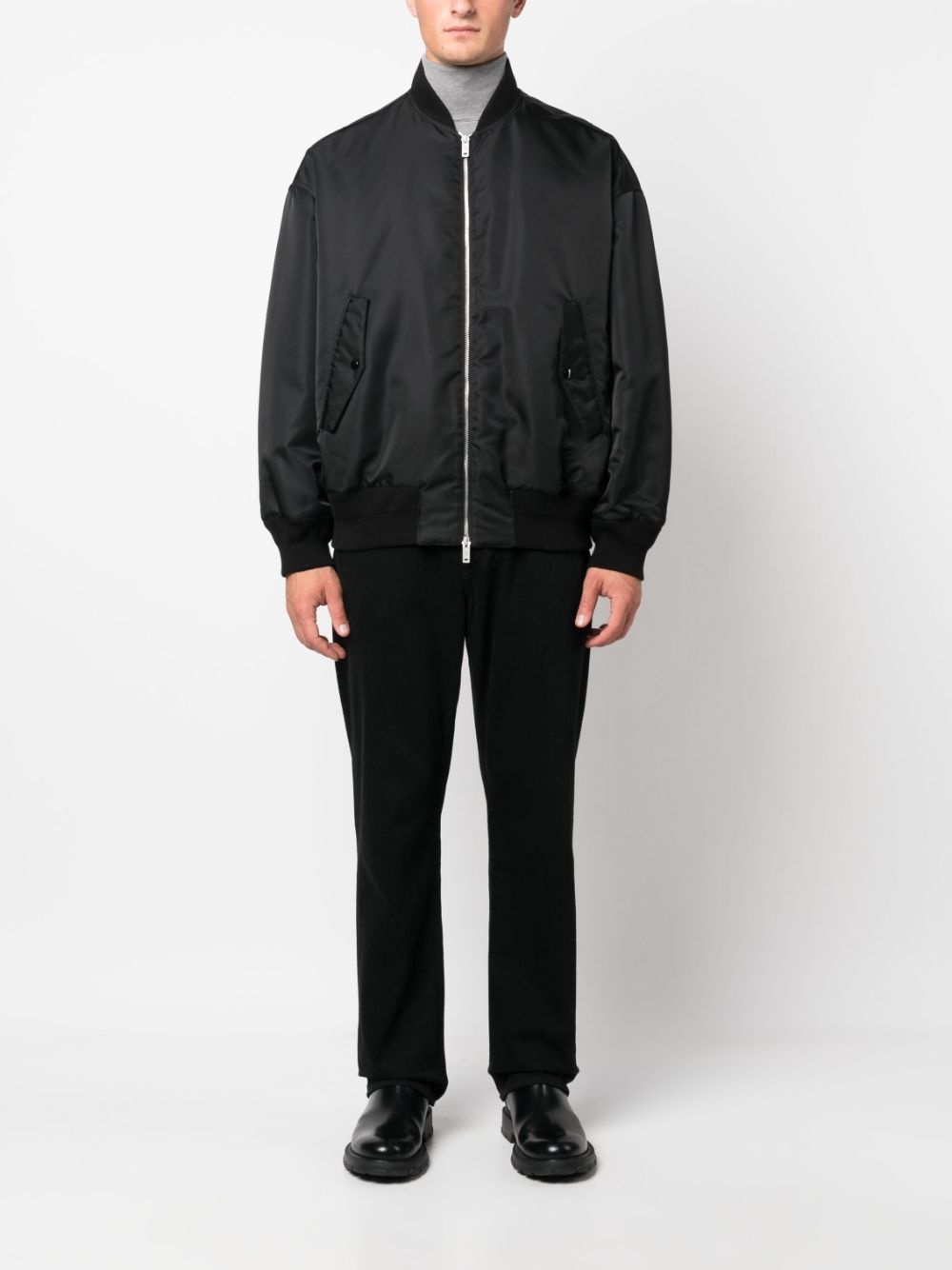 zip-up satin-finish bomber jacket - 2