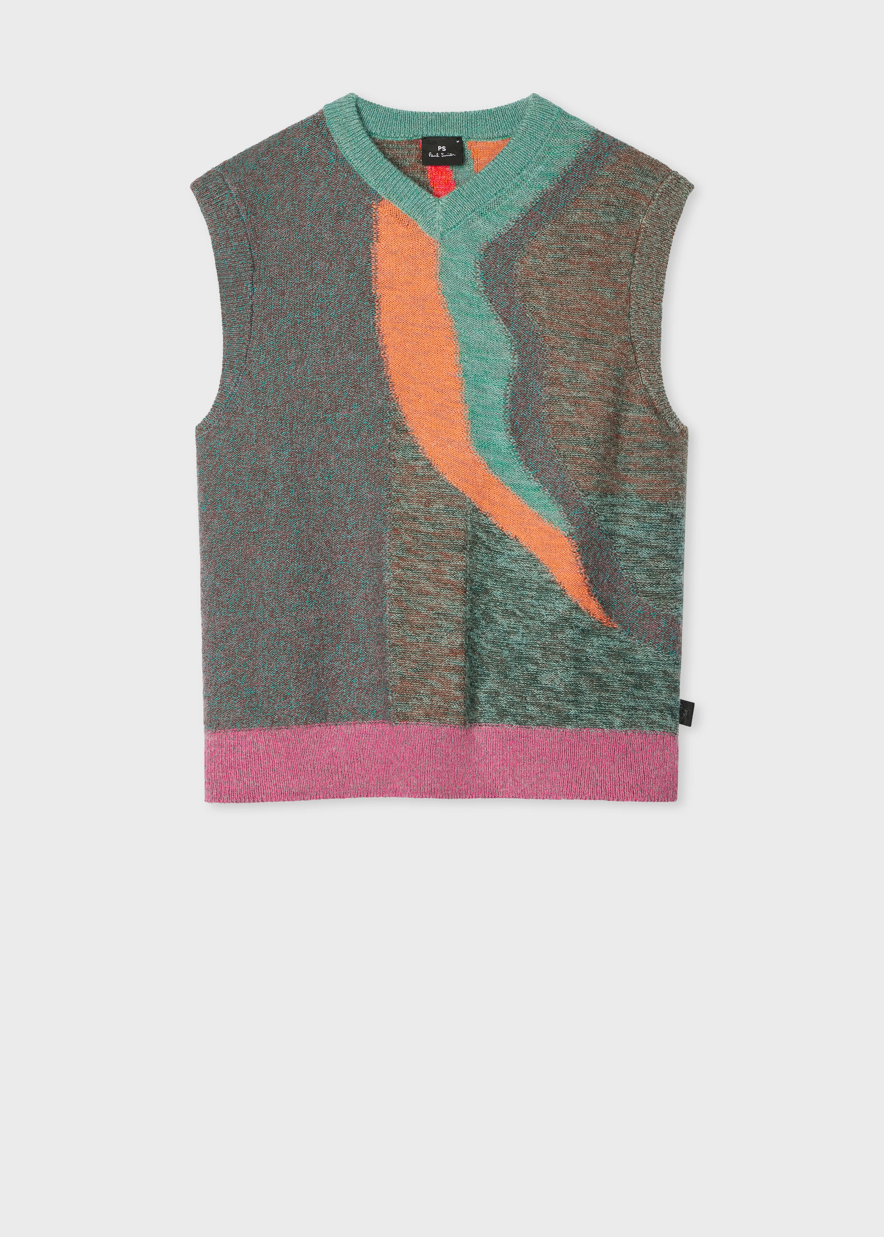 'Glitch Floral' Cotton-Mohair Knitted Vest - 1