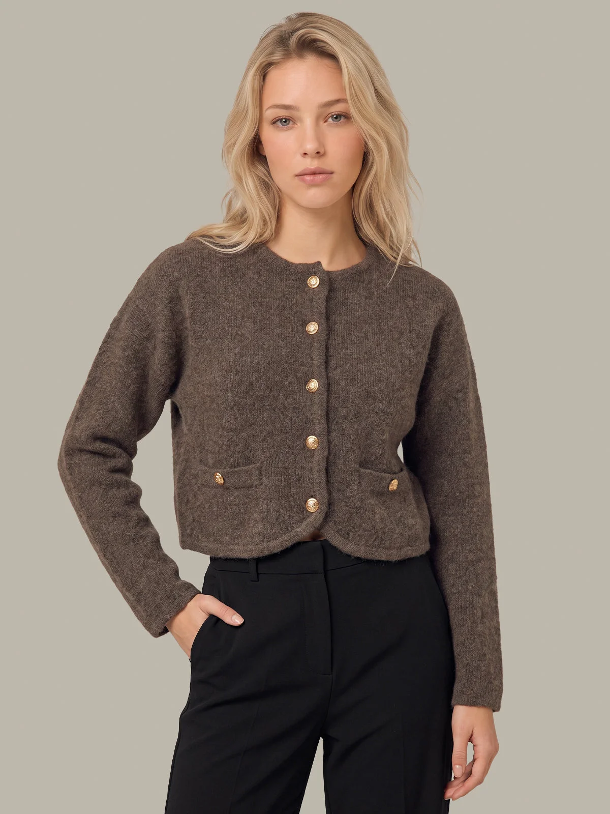 Theodora Curved Hem Button Front Jacket - 1