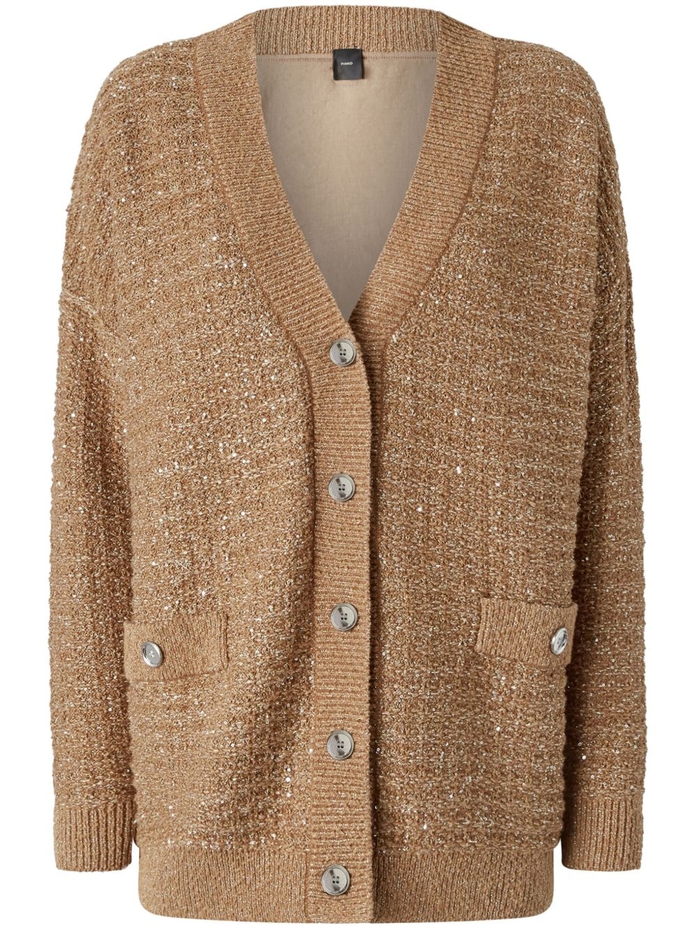 metallic-threading cardigan - 1