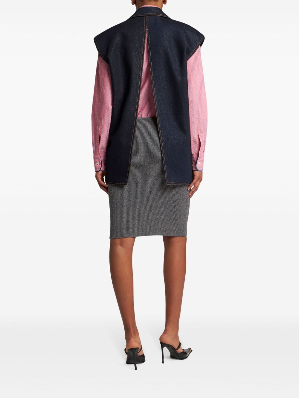 lurex denim vest - 4