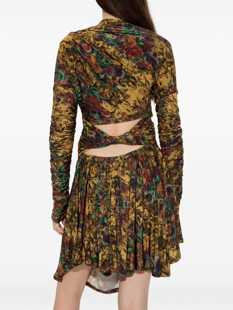 ruched floral midi dress 3
