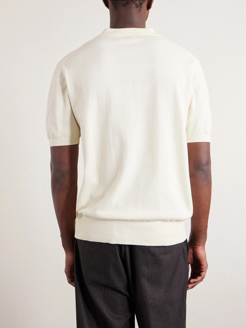 Pointelle-Knit Cotton Polo Shirt 4