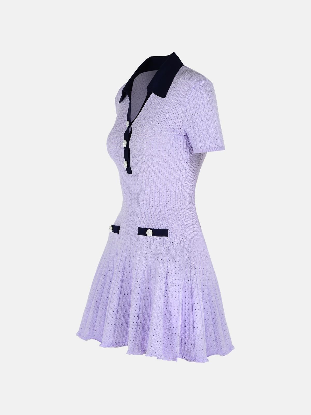 LILAC VISCOSE BLEND DRESS - 2