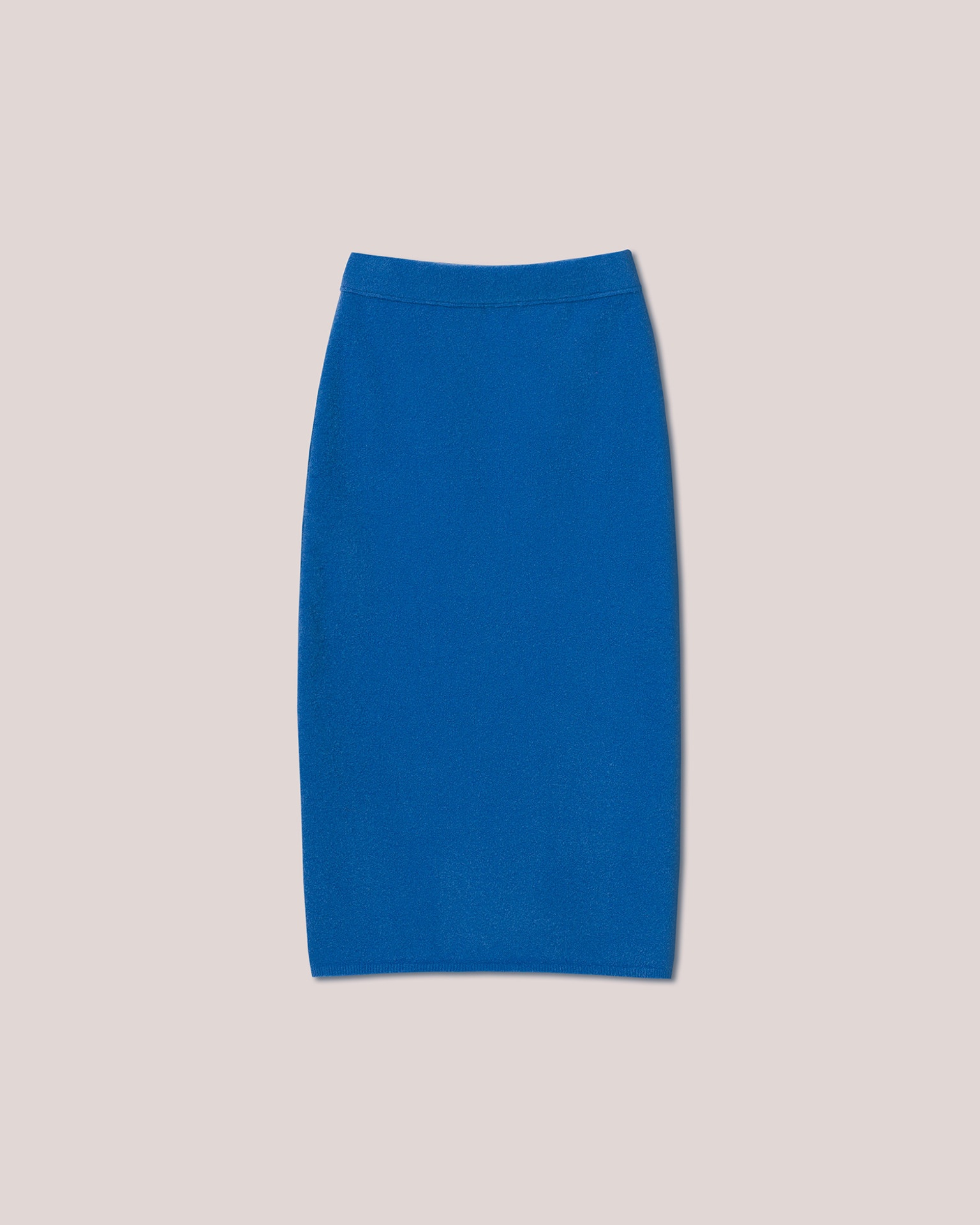 JORNA - Compact boucle knitted midi skirt - Blue - 1