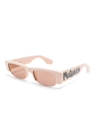 Alexander McQueen Graffiti slashed rectangle sunglasses outlook