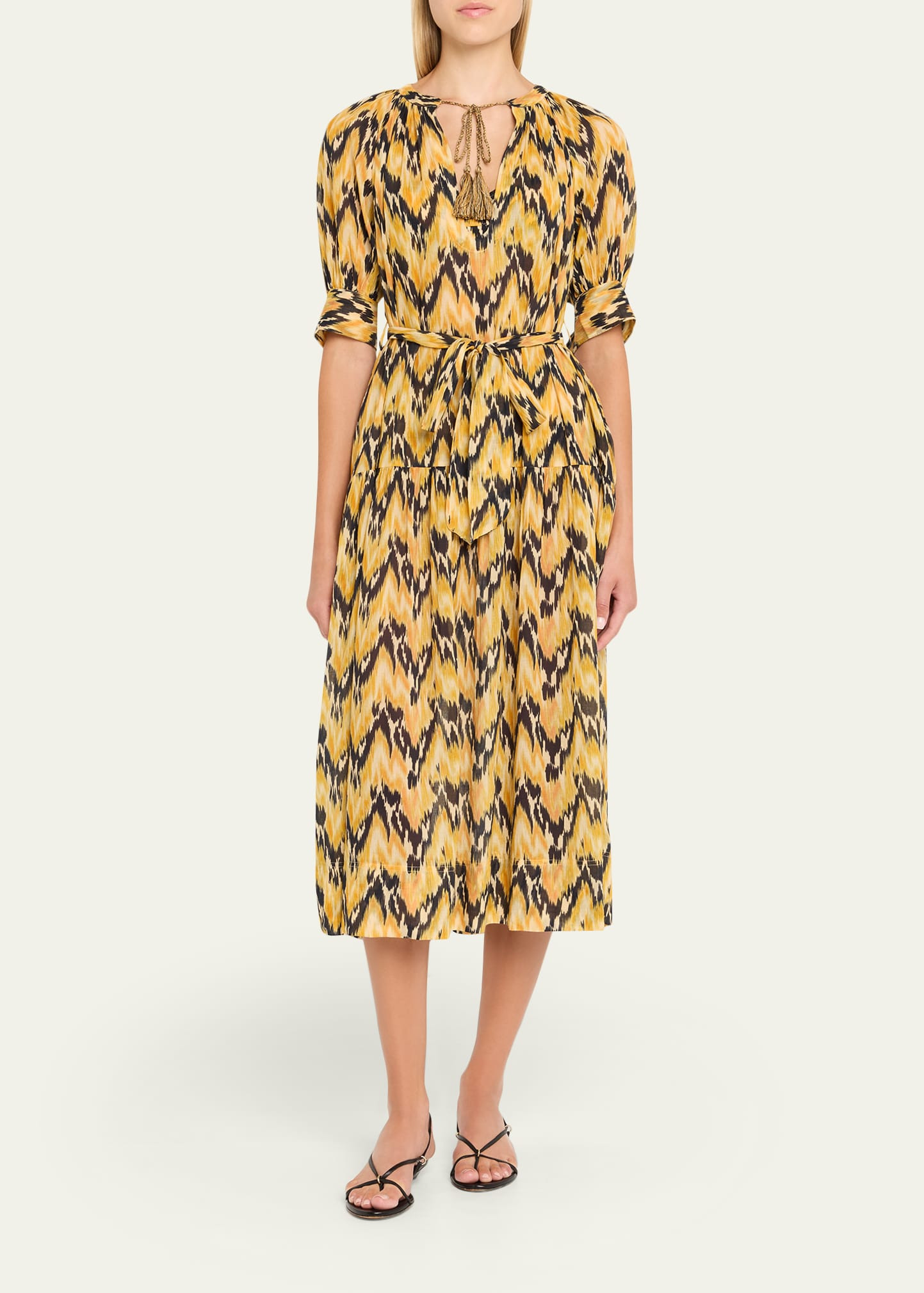Selena Puff-Sleeve Maxi Dress Coverup - 2