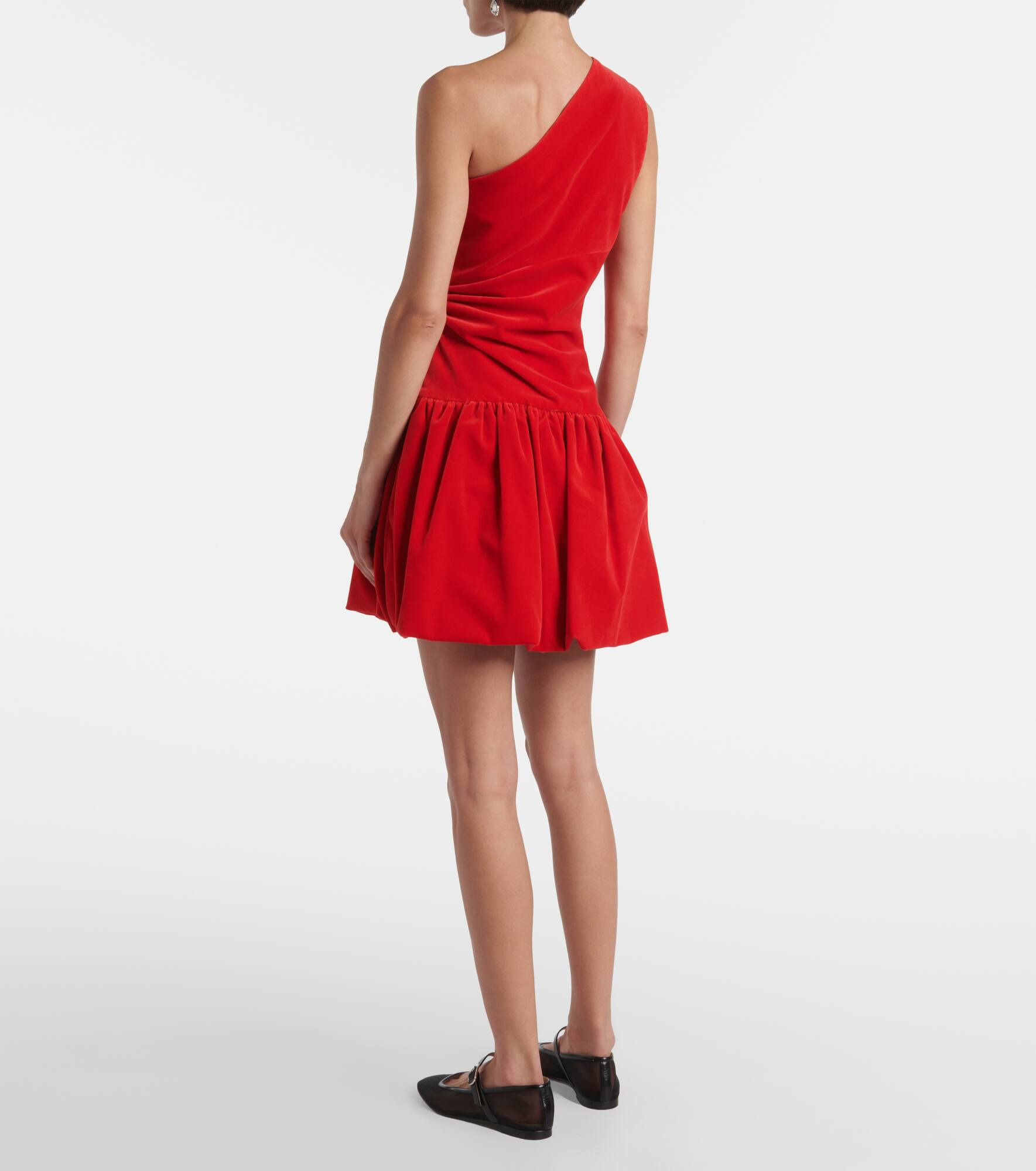 One-shoulder cotton minidress - 3