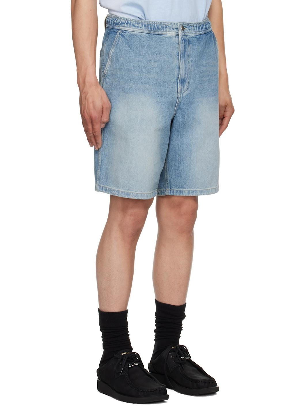 Blue Elasticized Waist Shorts - 2