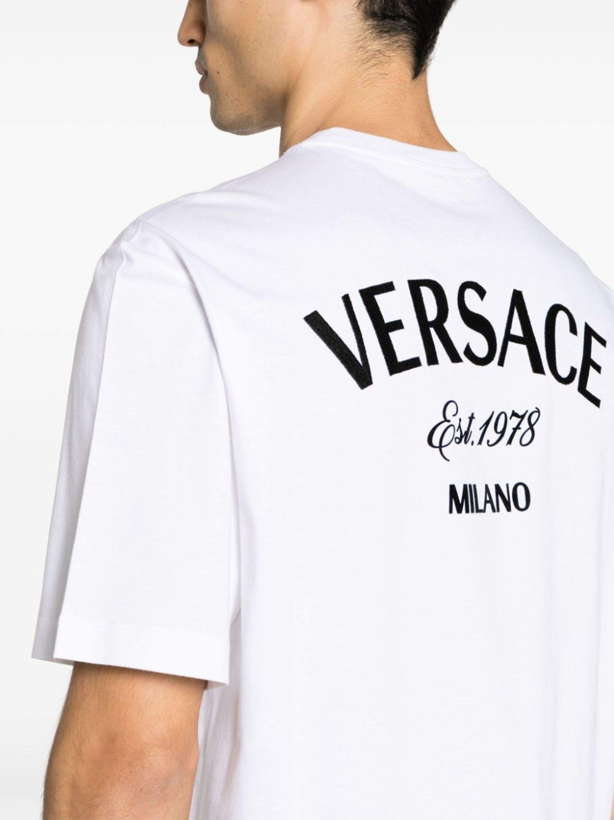 Milano Stamp embroidered cotton T-shirt - 5