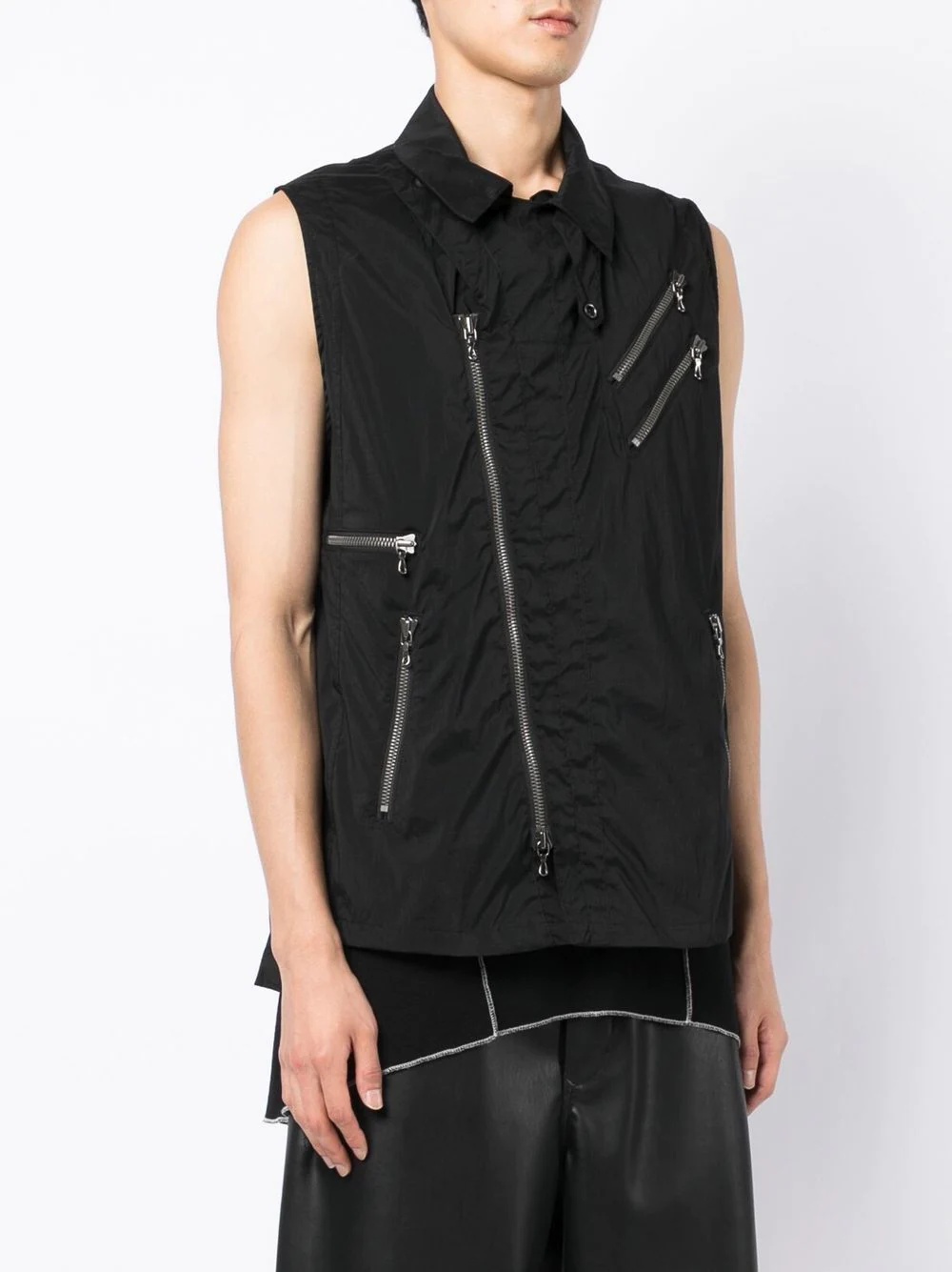 multiple-pocket zip-up gilet - 4