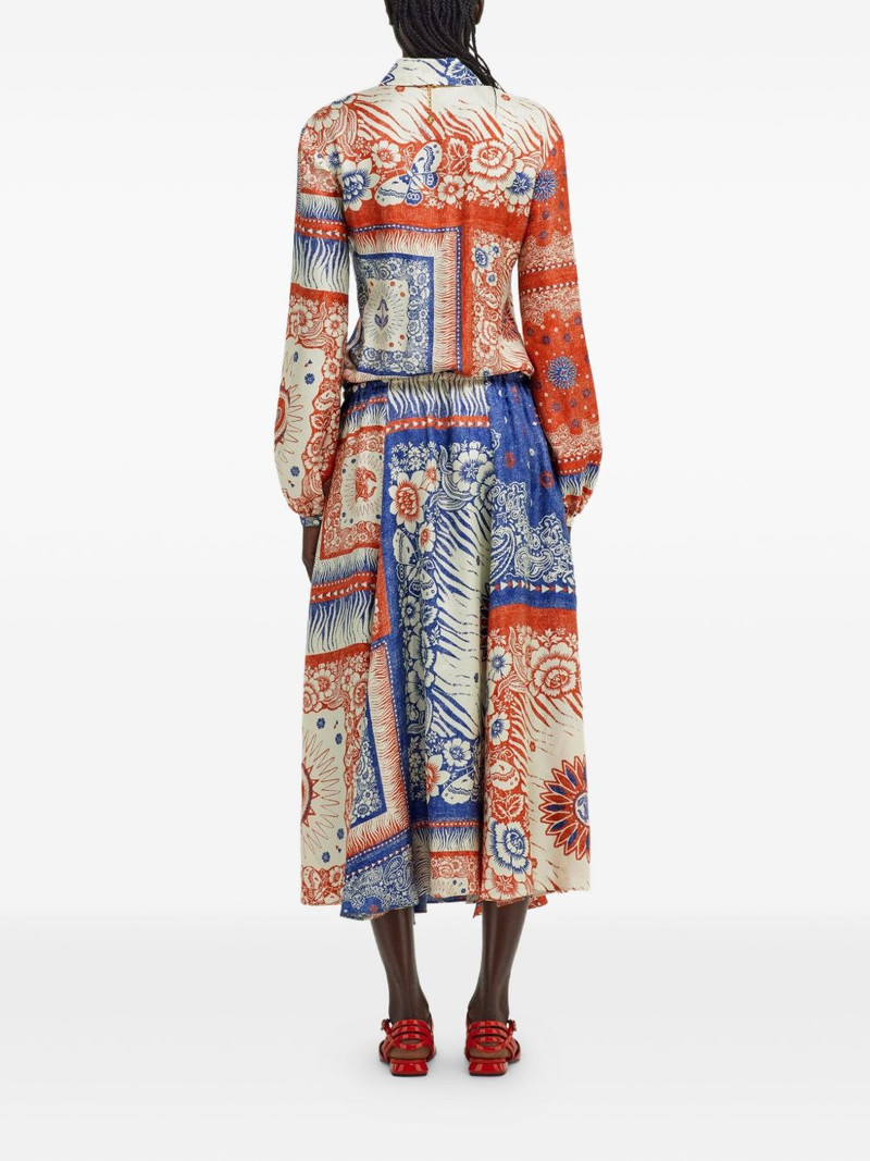 patchwork paisley-pattern silk dress 3