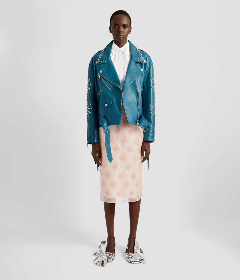 Erdem LEATHER OVERSIZED BIKER JACKET outlook