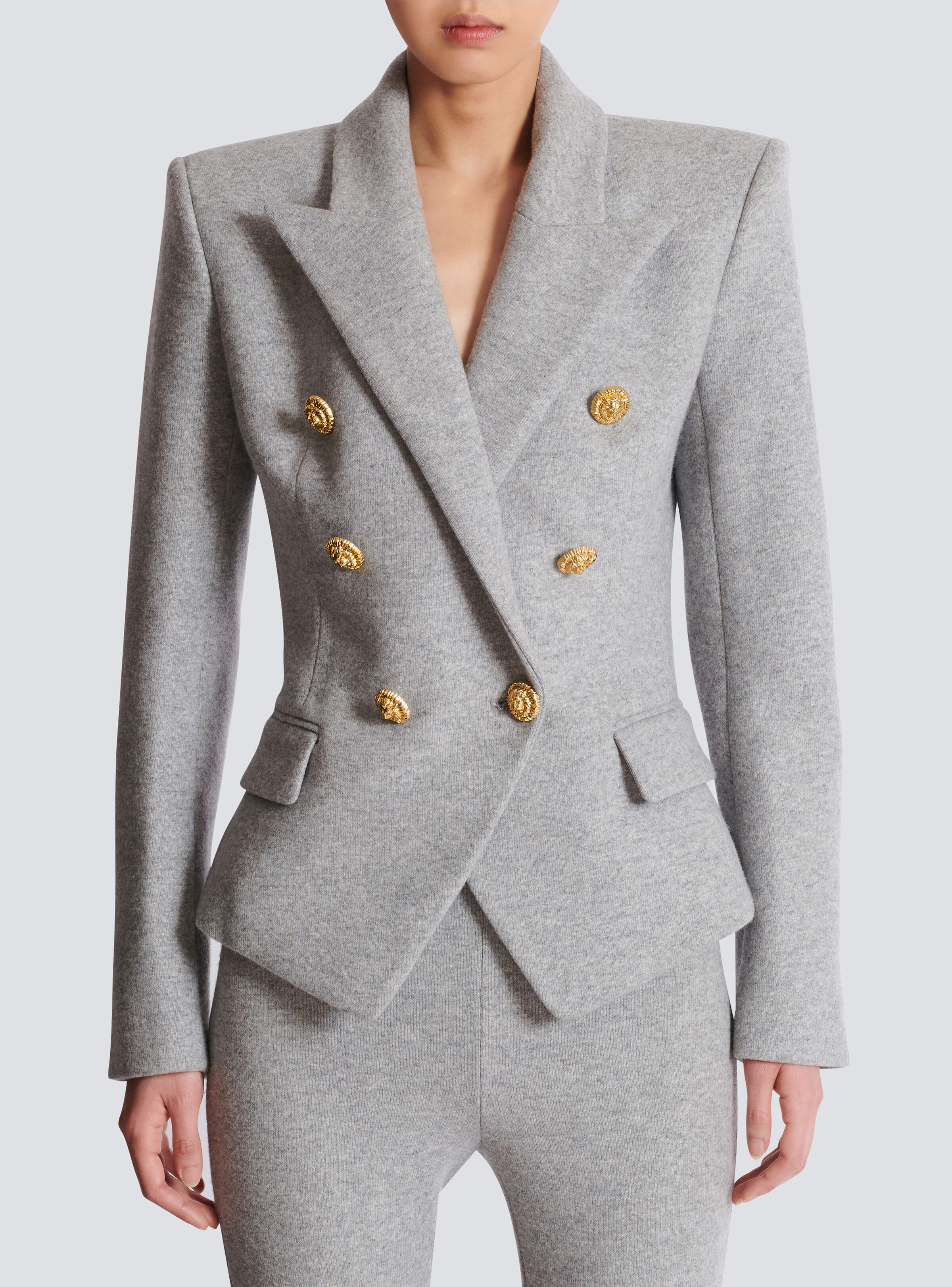 Cotton knit 6-button jacket - 5