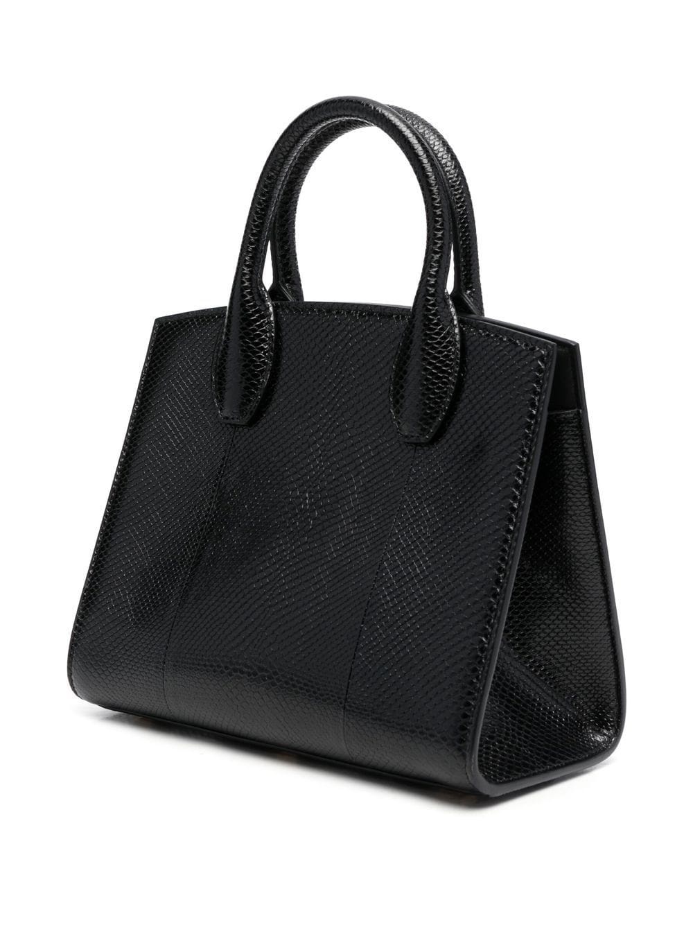 snakeskin-effect leather tote - 3