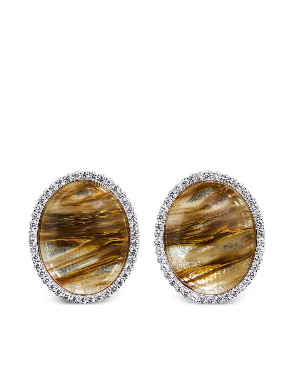 Fillipa stone-embellished round earrings - 1