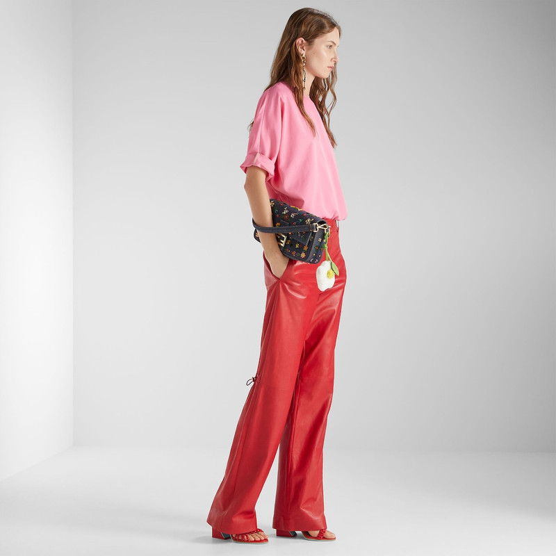 Baguette® Dark blue denim bag with floral embroidery 8