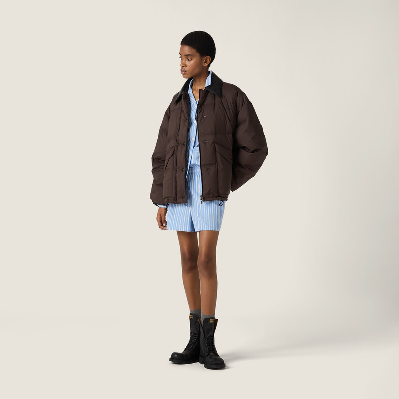 Miu Miu Technical pongé cropped down jacket outlook