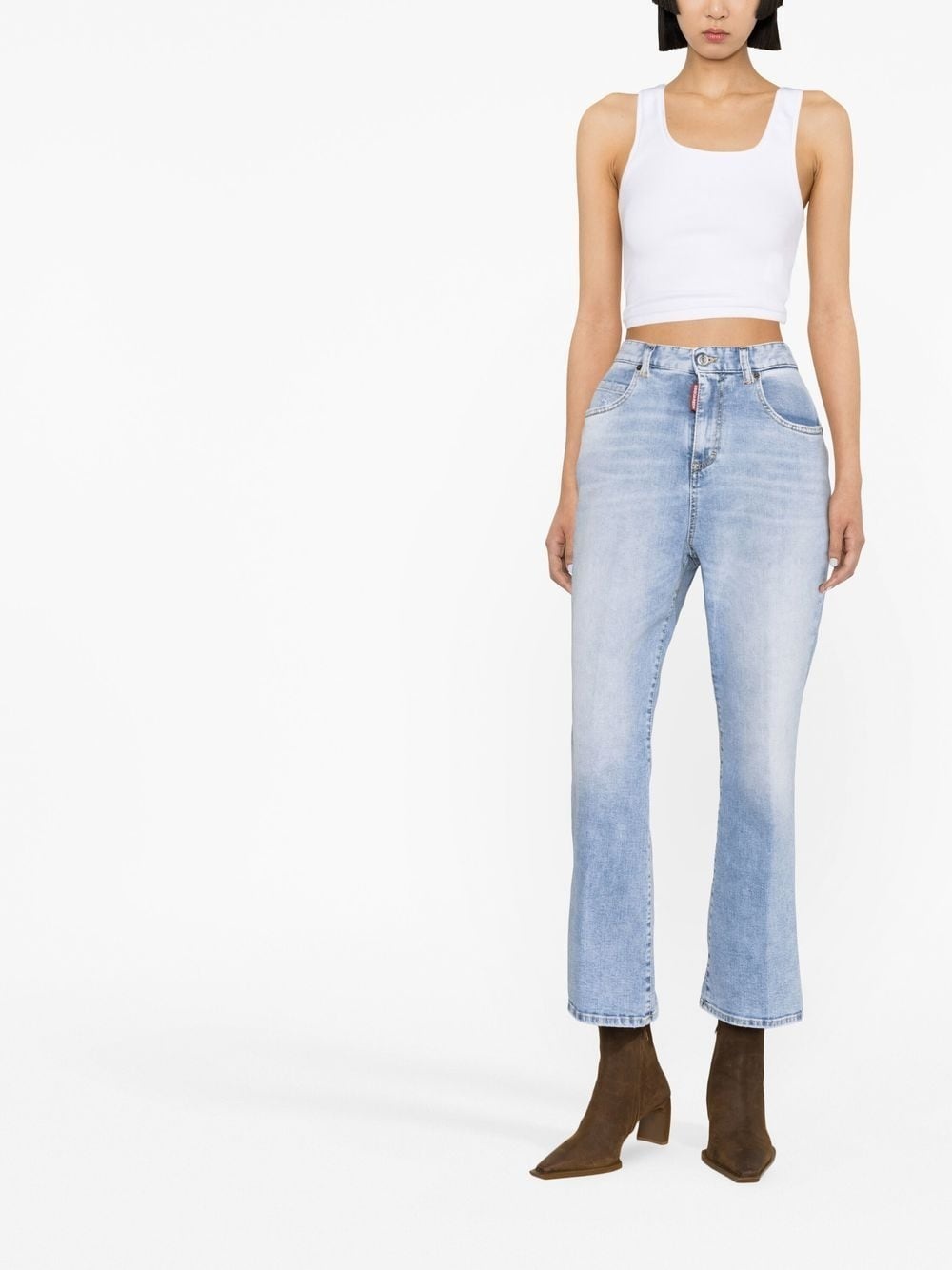 high-waisted cropped flared jeans - 2