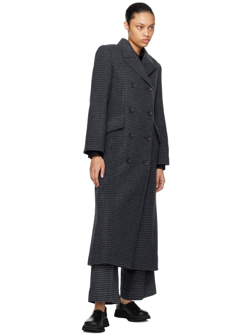 Black & Gray Gardeniia Coat - 4