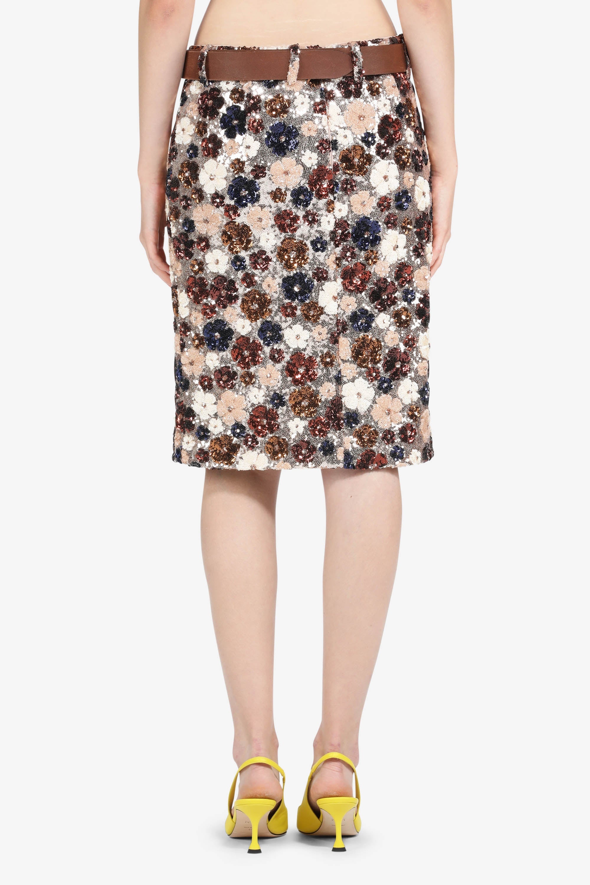 FLORAL-EMBELLISHED SEQUIN SKIRT - 2