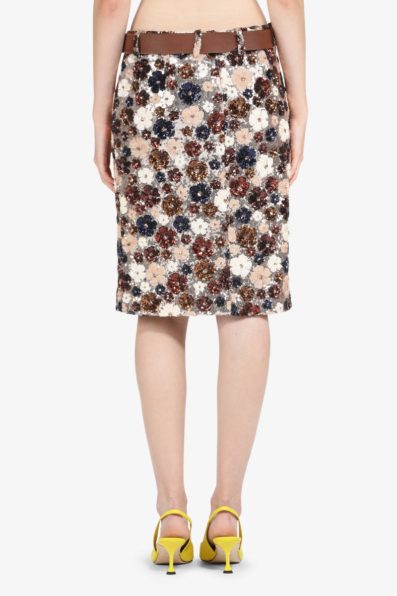 N°21 FLORAL-EMBELLISHED SEQUIN SKIRT outlook