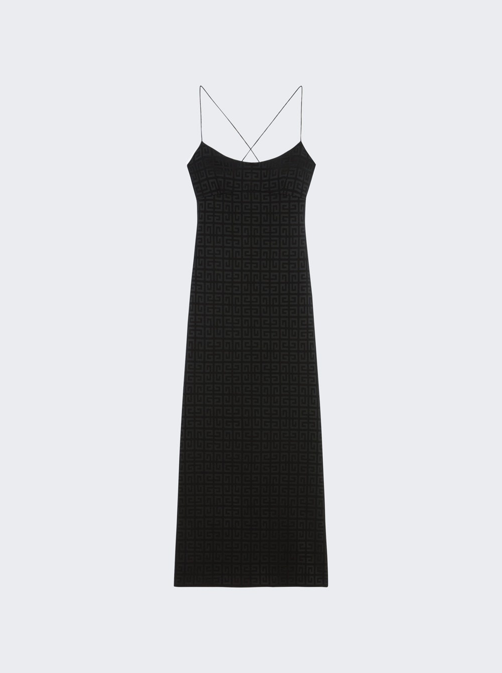 4G Jacquard Long Slip Dress Black - 1