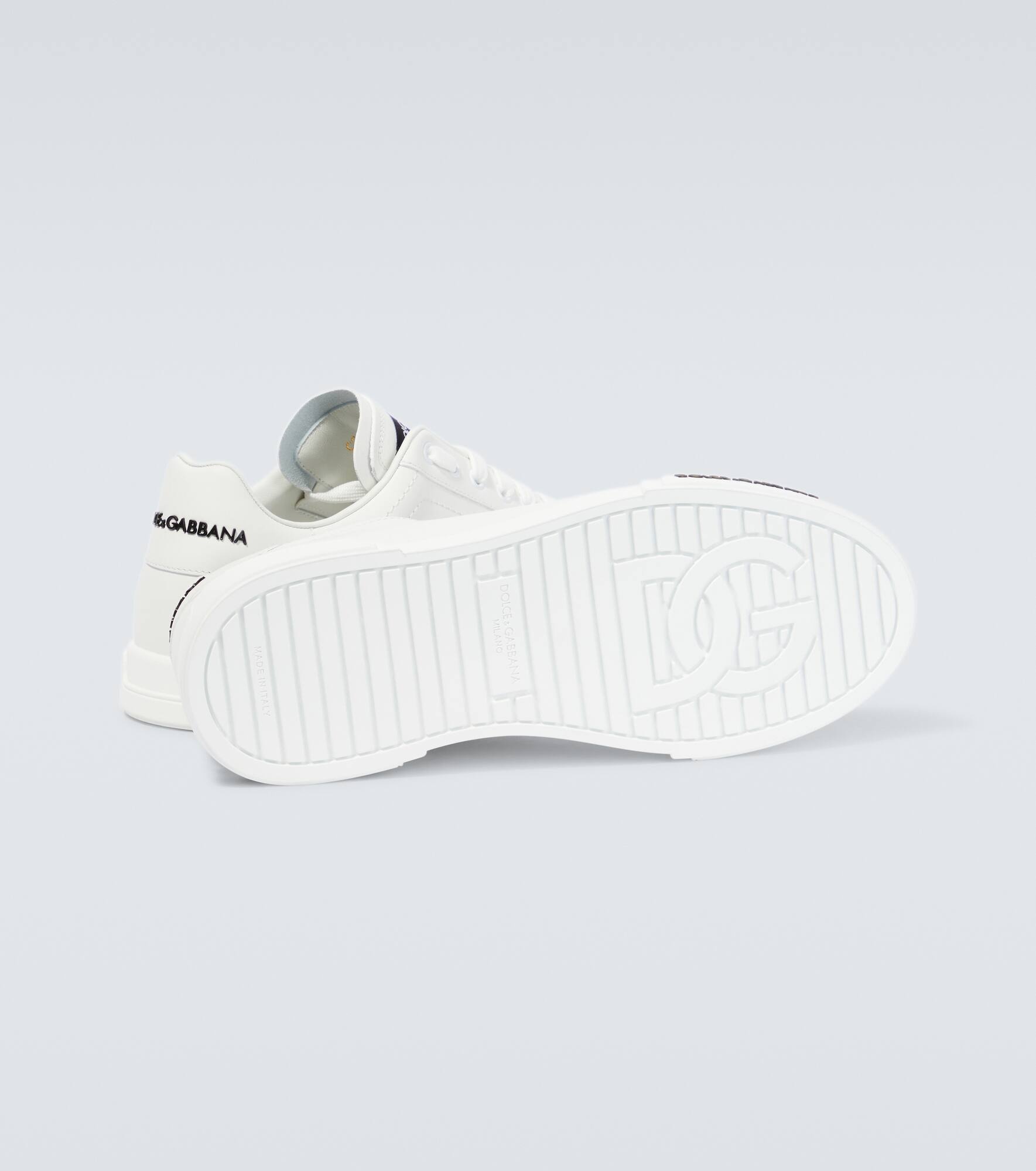 Logo leather sneakers - 7