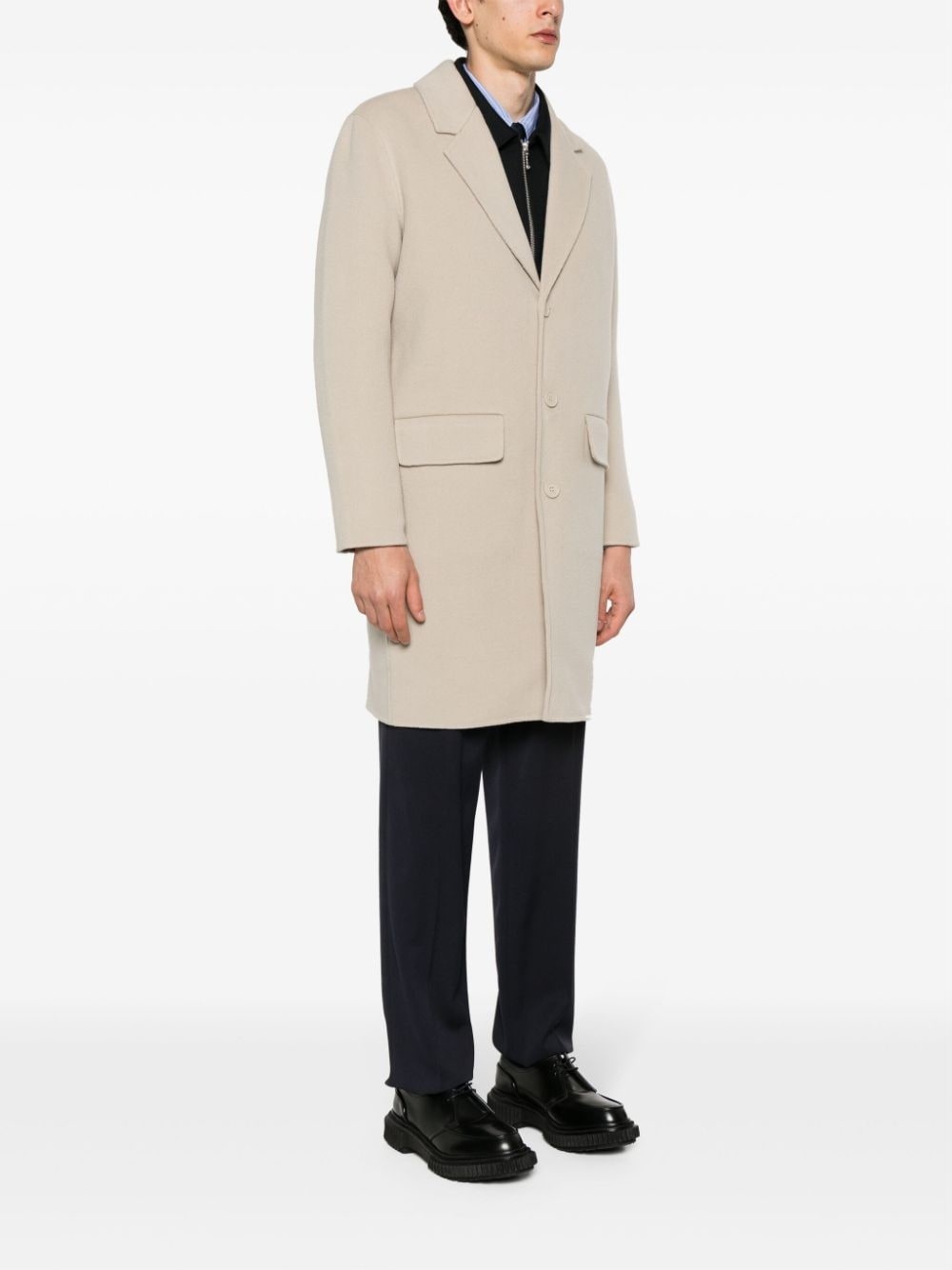 wool single-breasted coat - 3