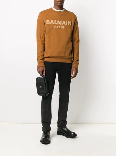 Balmain logo-detail crew-neck sweatshirt outlook