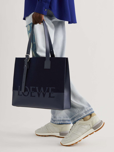 Loewe Leather-Trimmed Canvas Tote Bag outlook