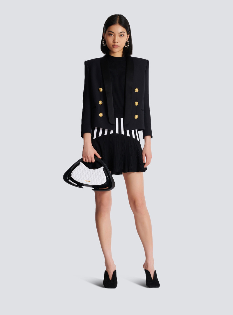 Balmain Pleated striped knit skirt outlook