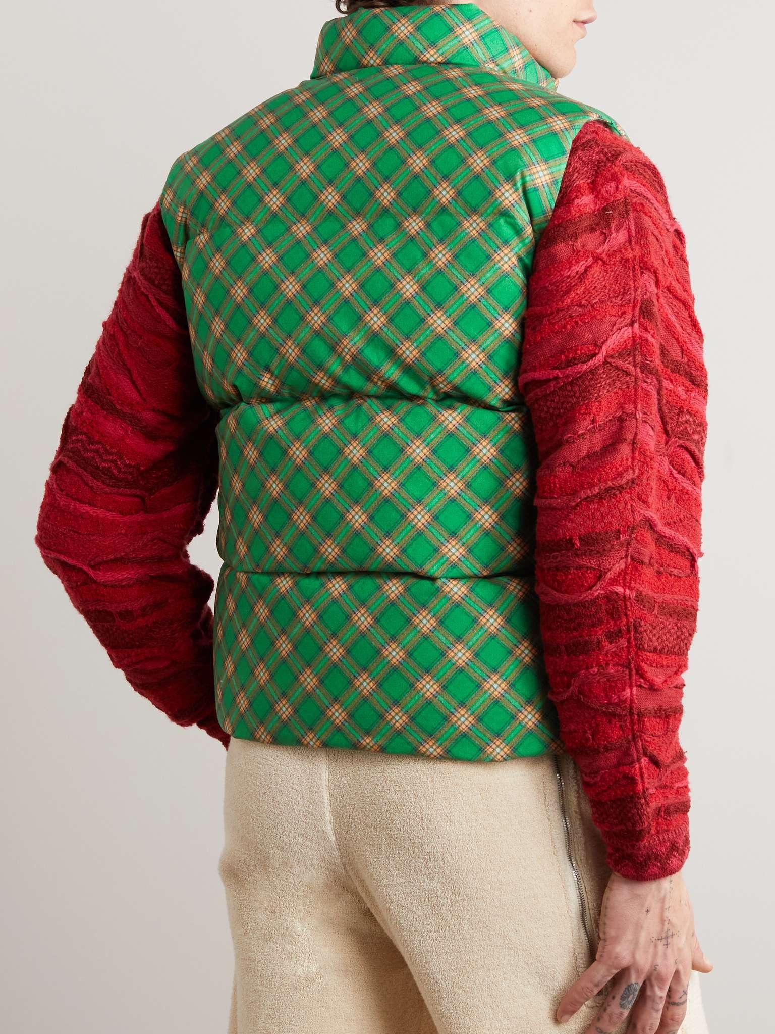 Checked Quilted Cotton-Jacquard Down Gilet - 4