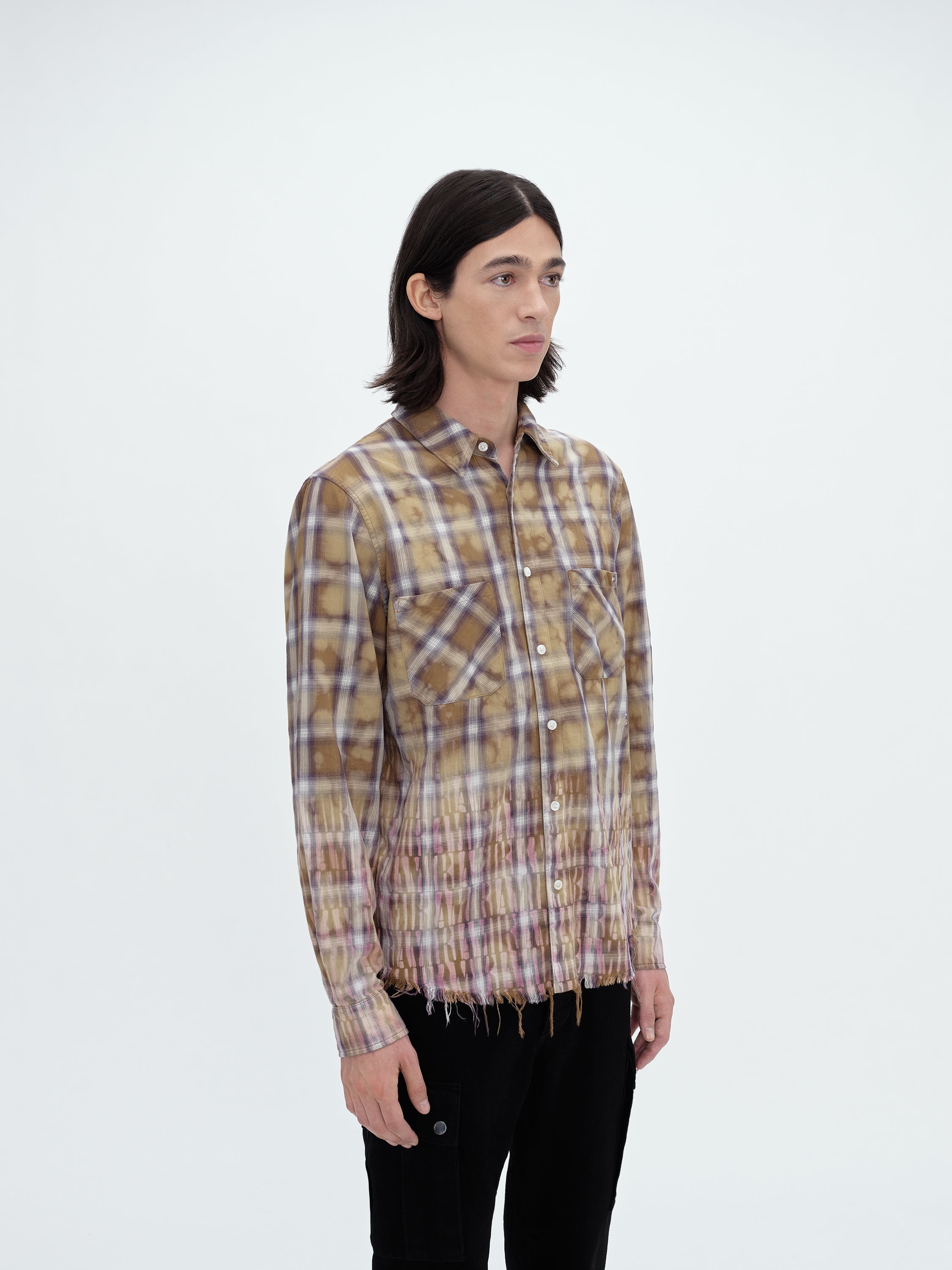 AMIRI BLEACH AMIRI LOGO FLANNEL - 6954541449281 | REVERSIBLE