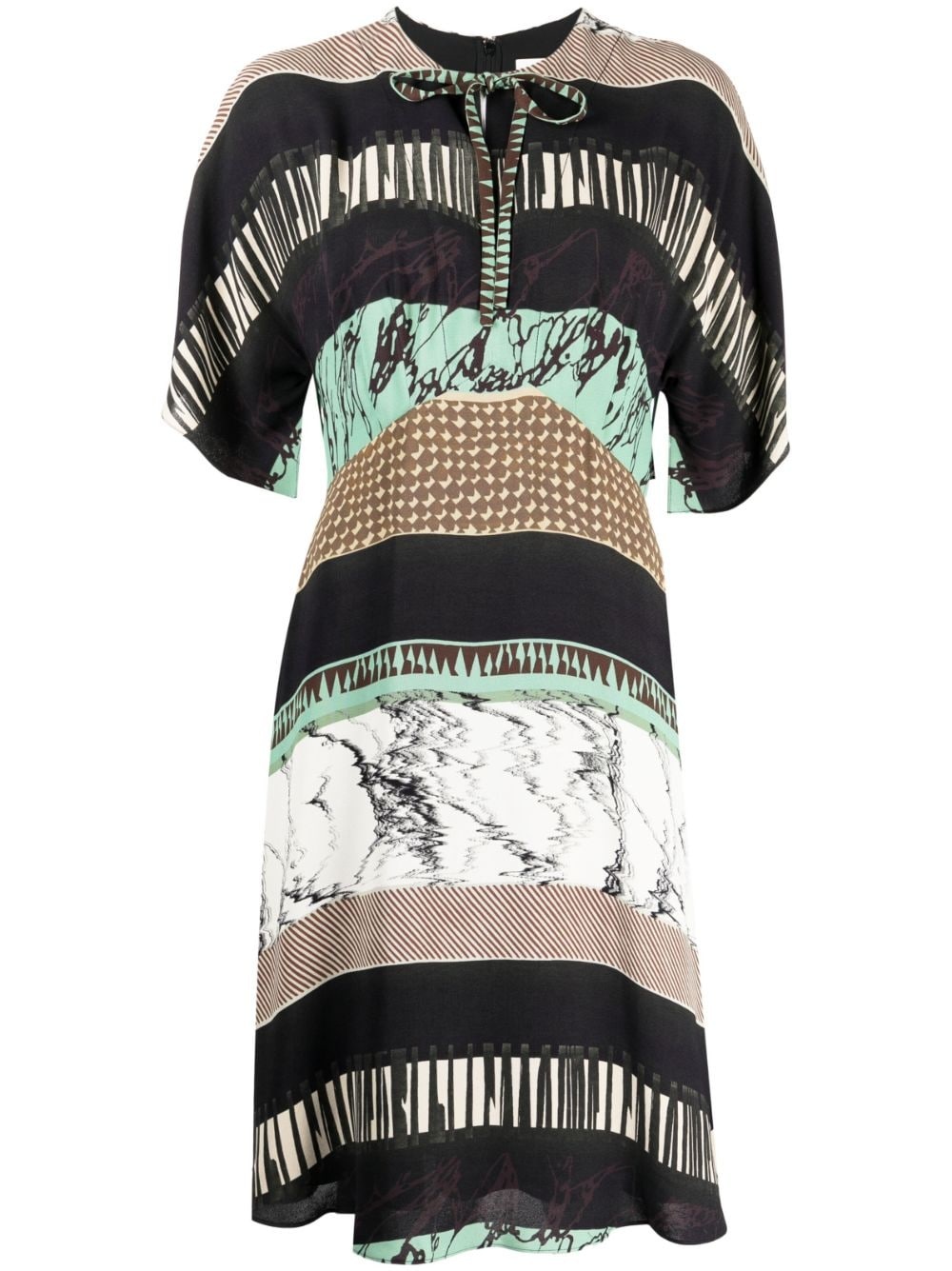 graphic-print short-sleeve dress - 1