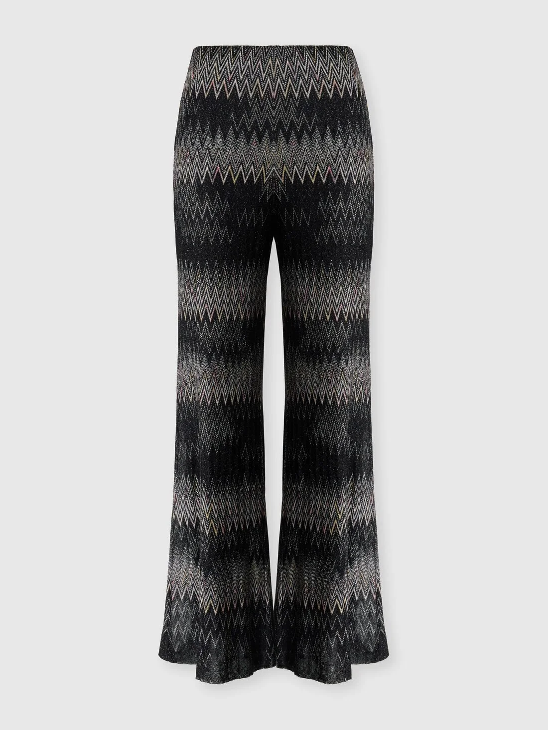 Viscose lamé chevron palazzo trousers - 1