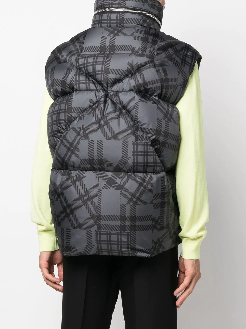 check-pattern padded gilet - 4